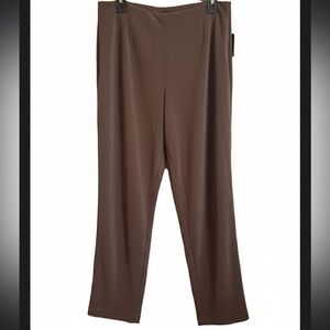 Sag Harbor Chocolate Brown Straight Leg Pants Suede feel. NWT
